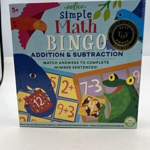 Simple Math Bingo by EEBOO‎ 2019 Ages 5+ Addition, Subtraction Gently Used
